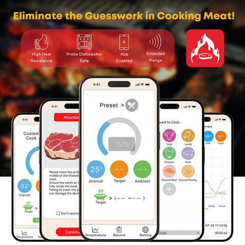 Megapuxin wireless meat thermometer dishwasher-safe probes simplify post-cook cleanup.