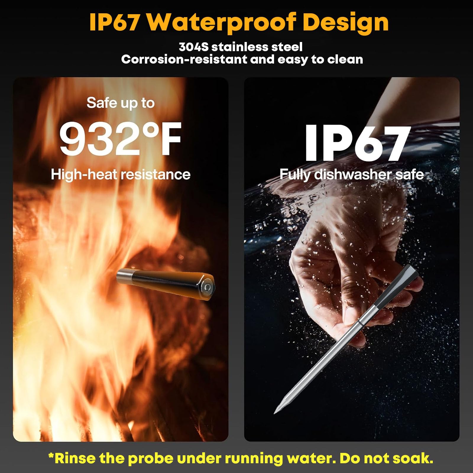 Megapuxin wireless meat thermometer oven and grilling versatility for diverse methods.