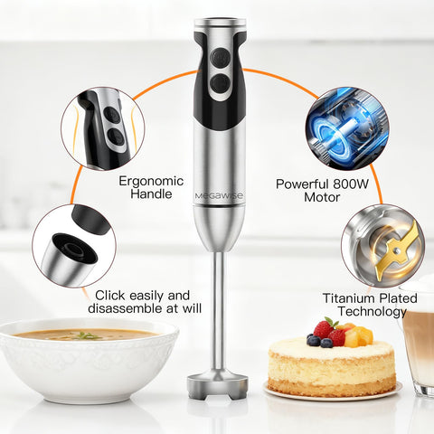 MEGAWISE detachable attachments highlighting easy cleaning and BPA-free parts
