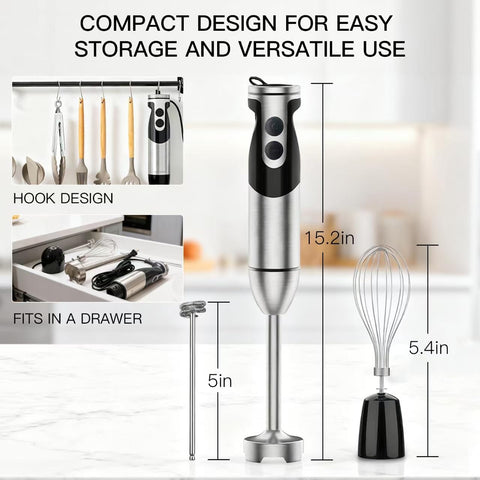 MEGAWISE ergonomic handle in use with non-slip grip during blending