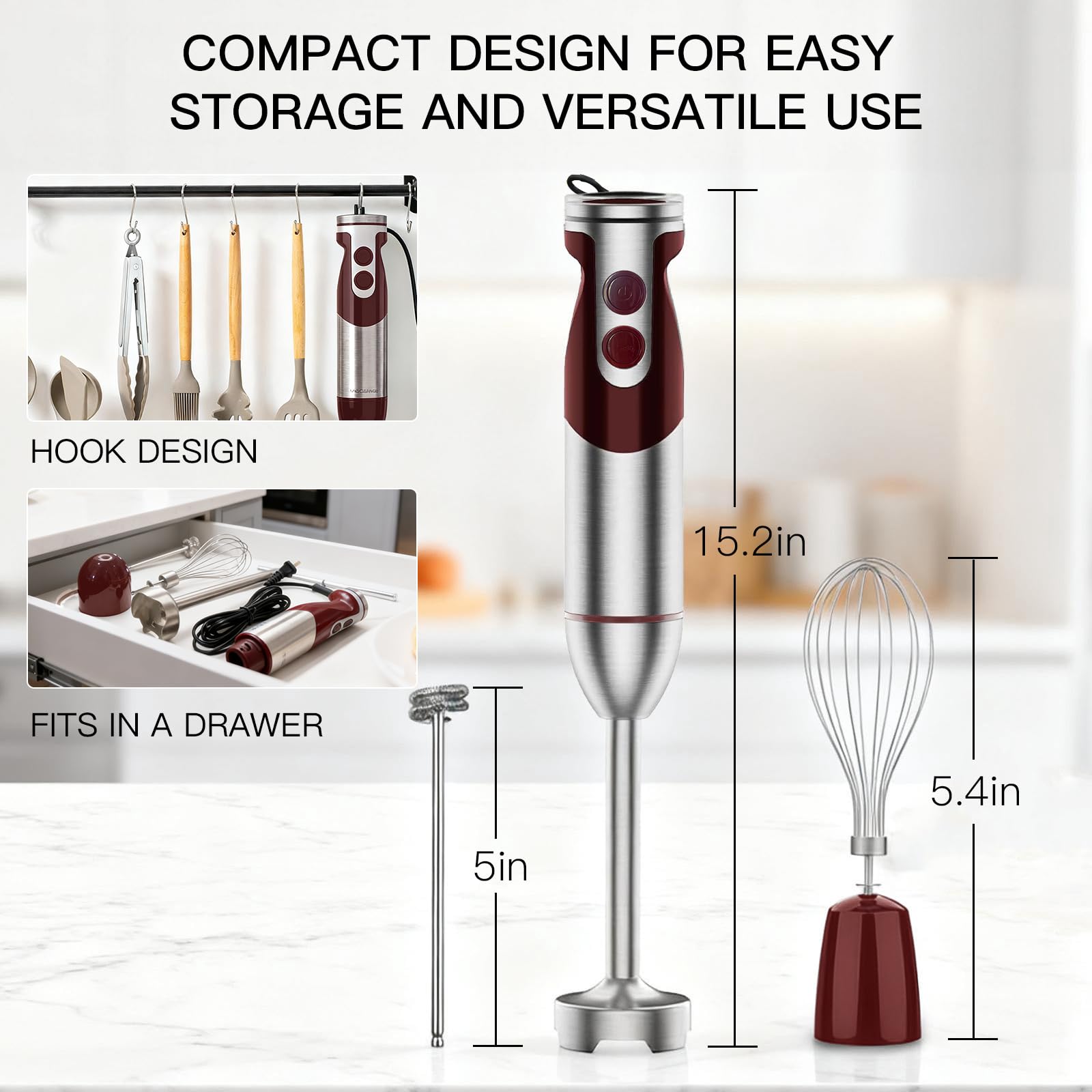 MEGAWISE milk frother creates creamy drinks at home.