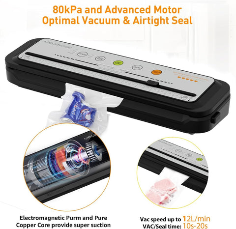 Megawise one-touch operation enables quick, effortless sealing.