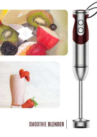 Detachable, dishwasher-safe attachments simplify cleanup after blending.