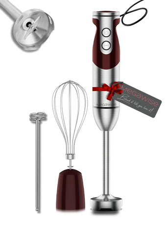 MegaWise Pro titanium 3-in-1 immersion blender body with powerful motor for effortless blending.