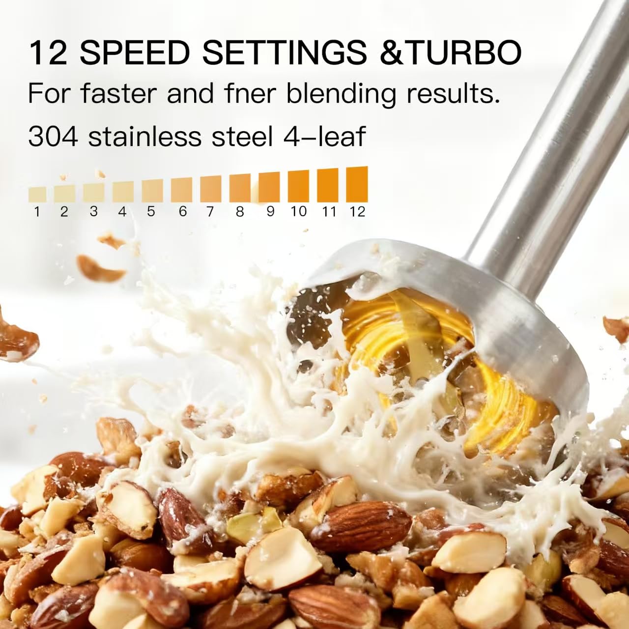 MEGAWISE titanium blades close-up for durable, smooth purees and blends