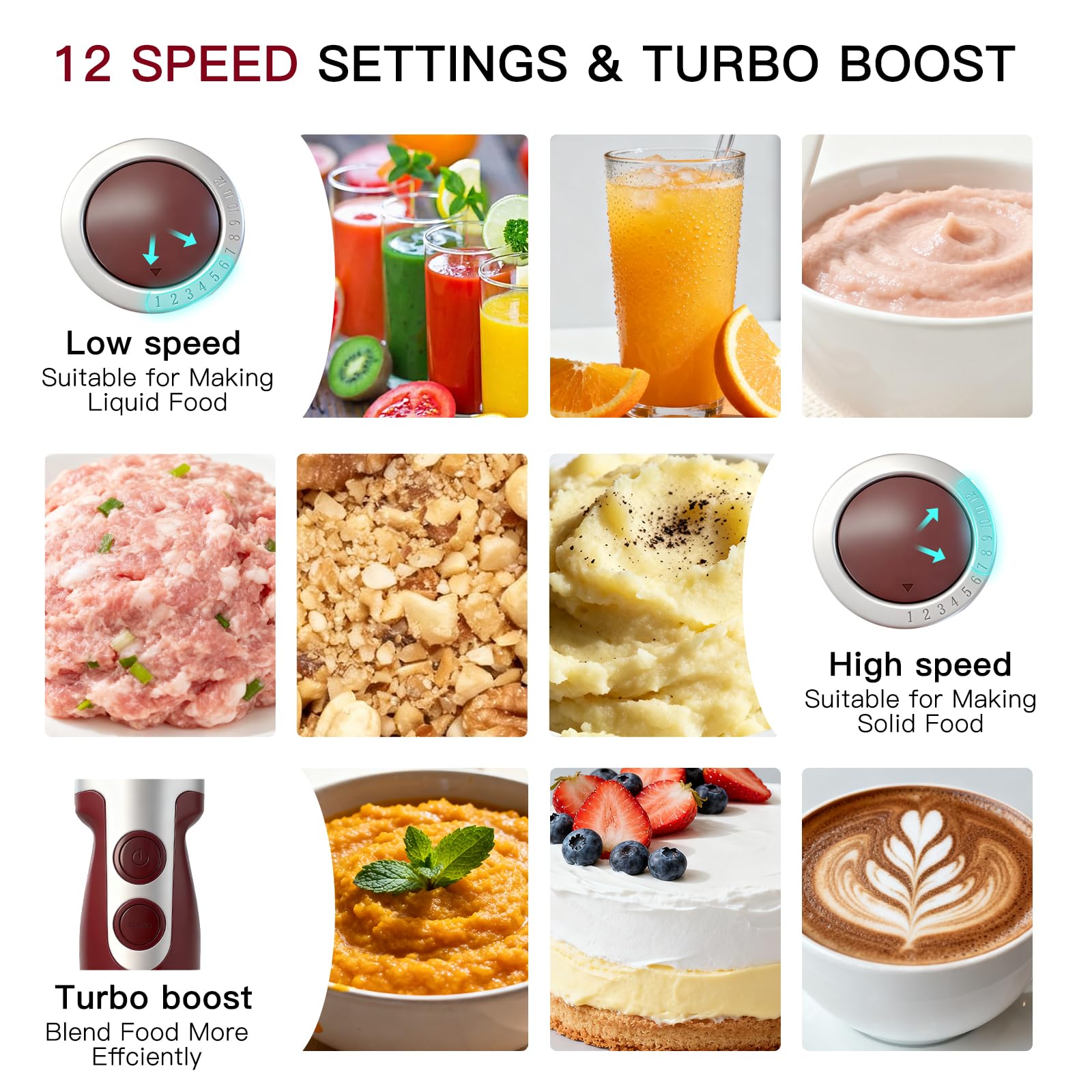 MEGAWISE turbo mode boosts blending of tougher ingredients.
