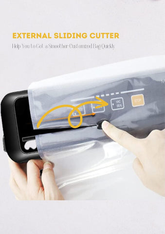 MEGAWISE vacuum sealer built-in cutter helps create custom bag sizes.