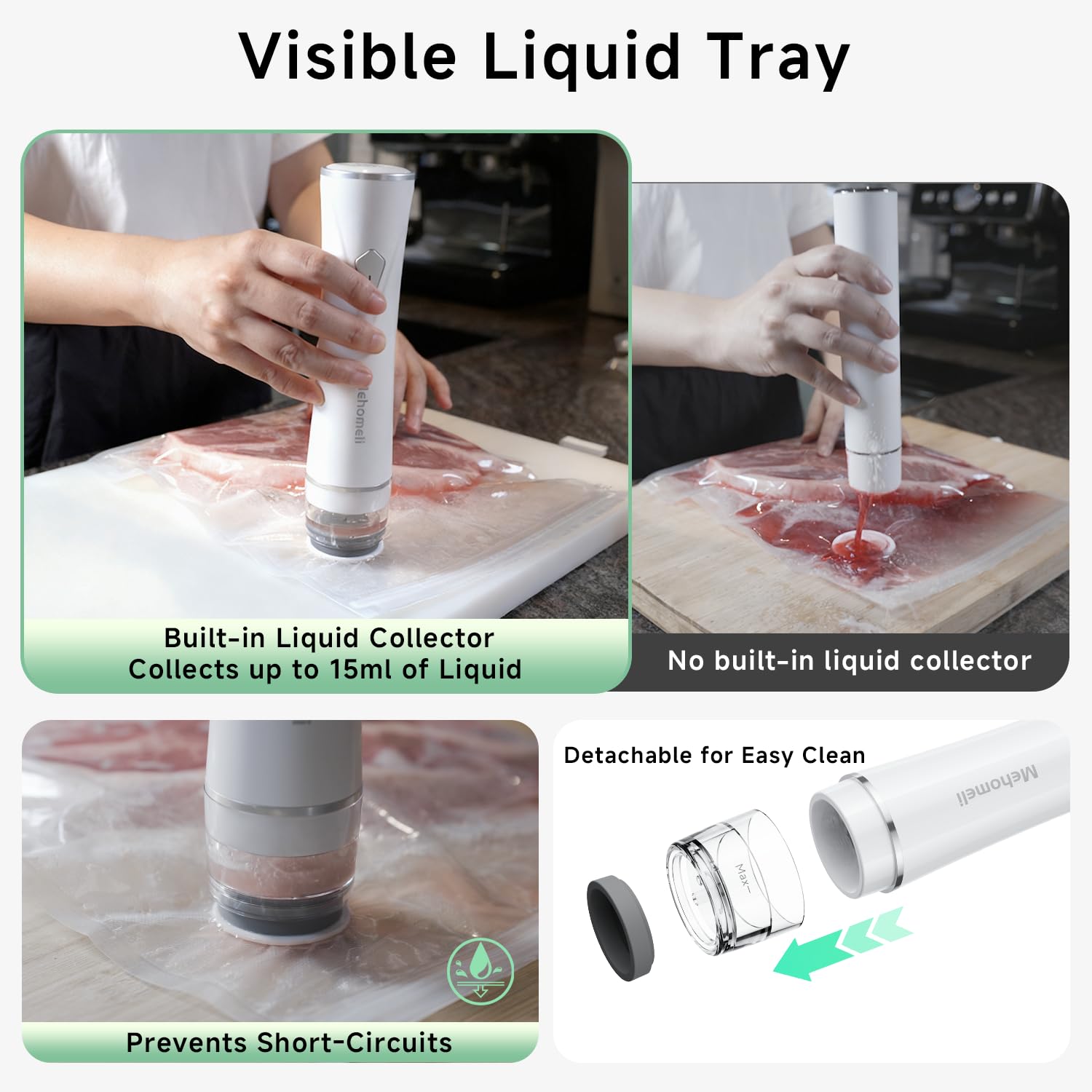 Mehomeli removable-liquid-tray—easy-clean design keeps interior dry.