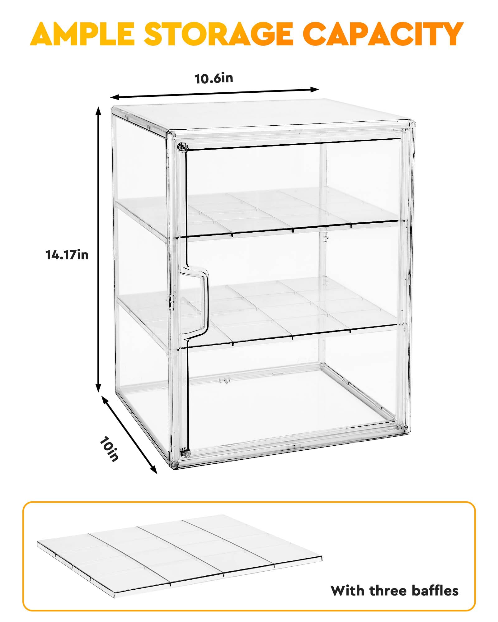 MEI NIAN bread box clear view inside helps organized selection