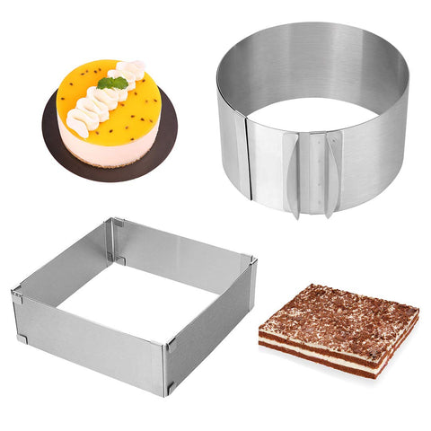 Meichu adjustable cake ring in round 6–12 in for versatile dessert sizing.