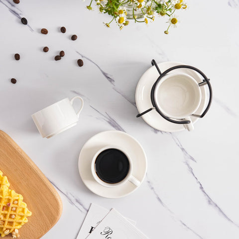 Meichu saucers pair with cups for easy serving and presentation.