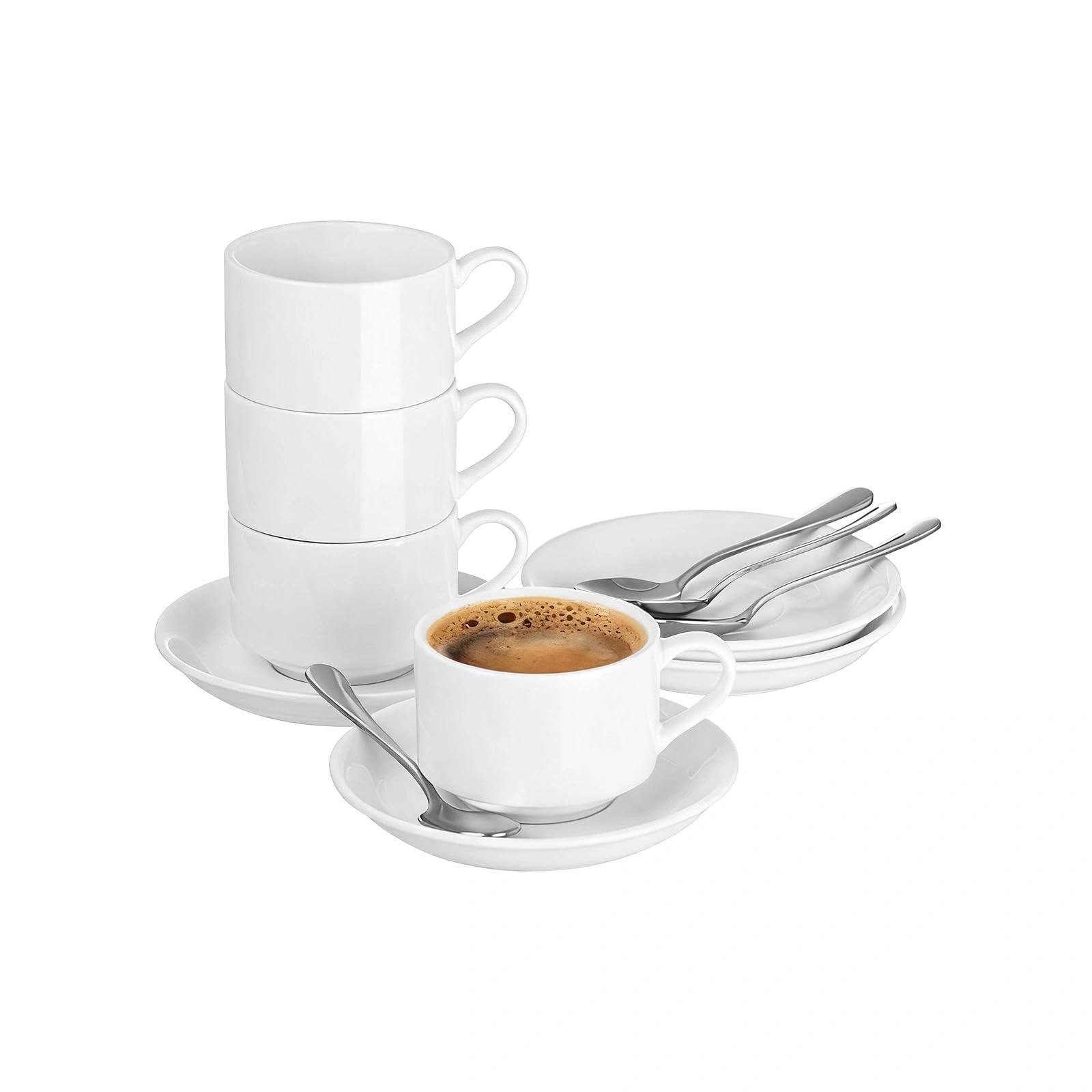 Meichu stackable espresso cups offer space-saving elegance for small kitchens.