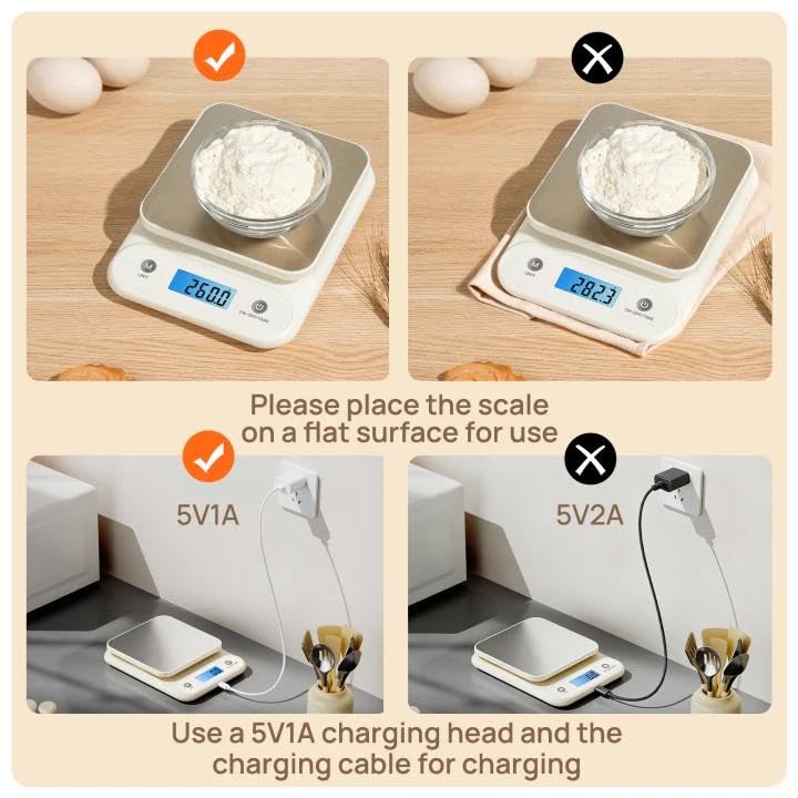 Meilen digital food scale stainless steel platform easy to clean.