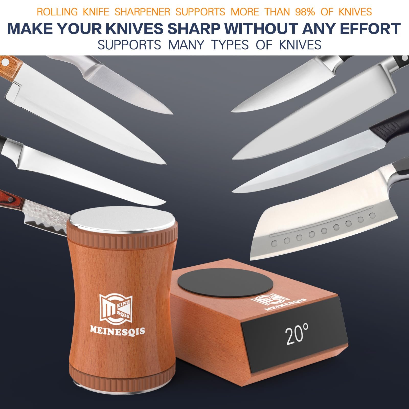 MEINESQIS knife sharpener kit kitchen essential for everyday knife care