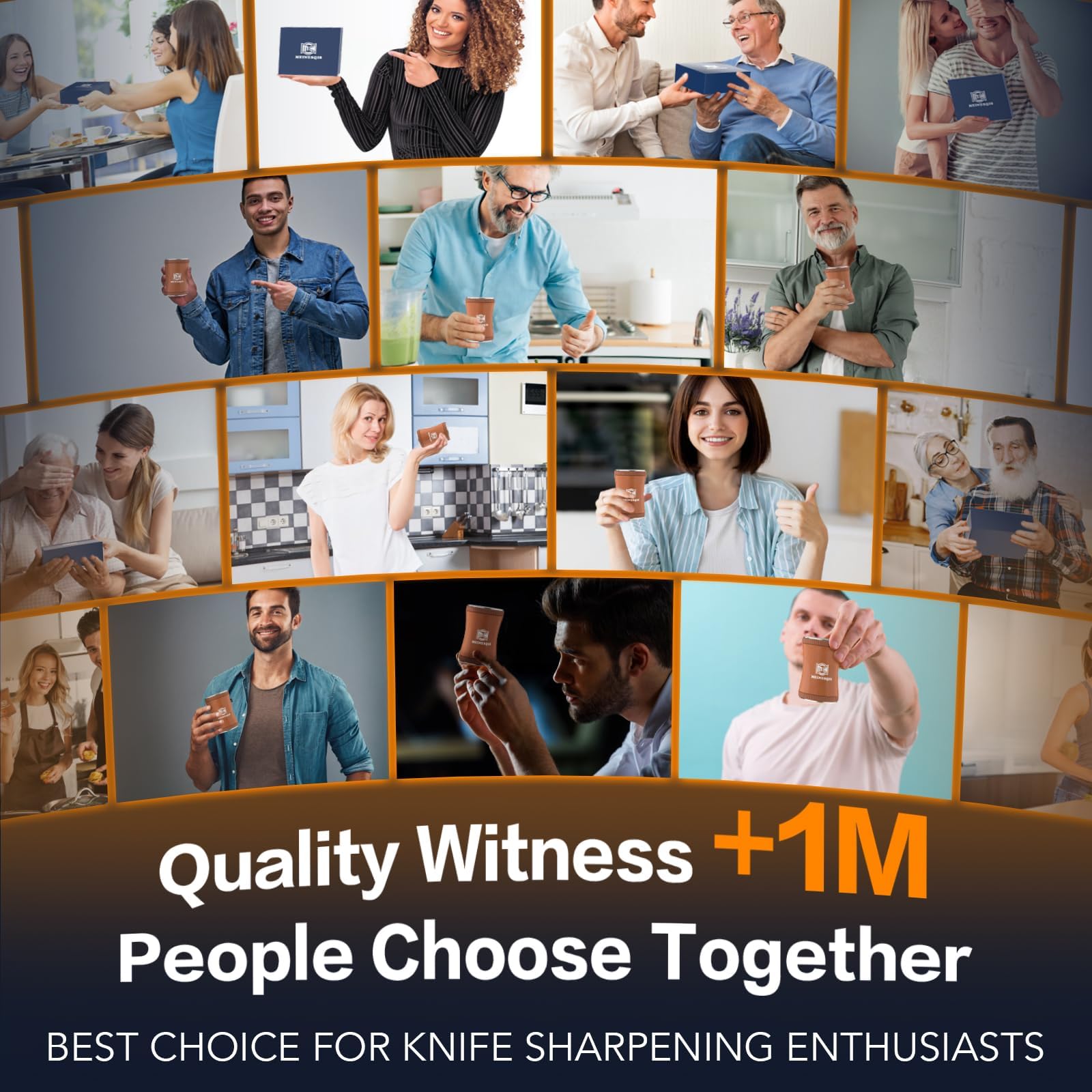 MEINESQIS knife sharpener kit suction base provides stable countertop sharpening