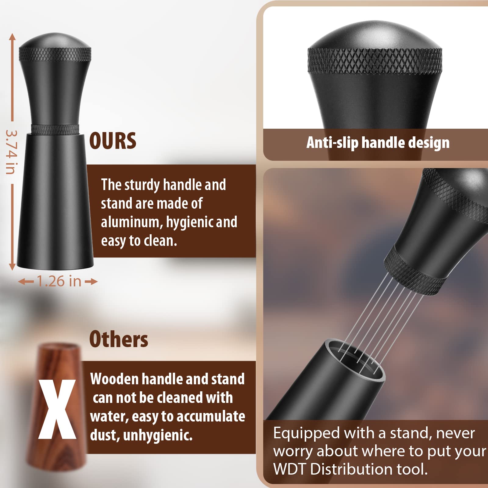 MEION WDT anti-slip handle ensures secure stirring during use