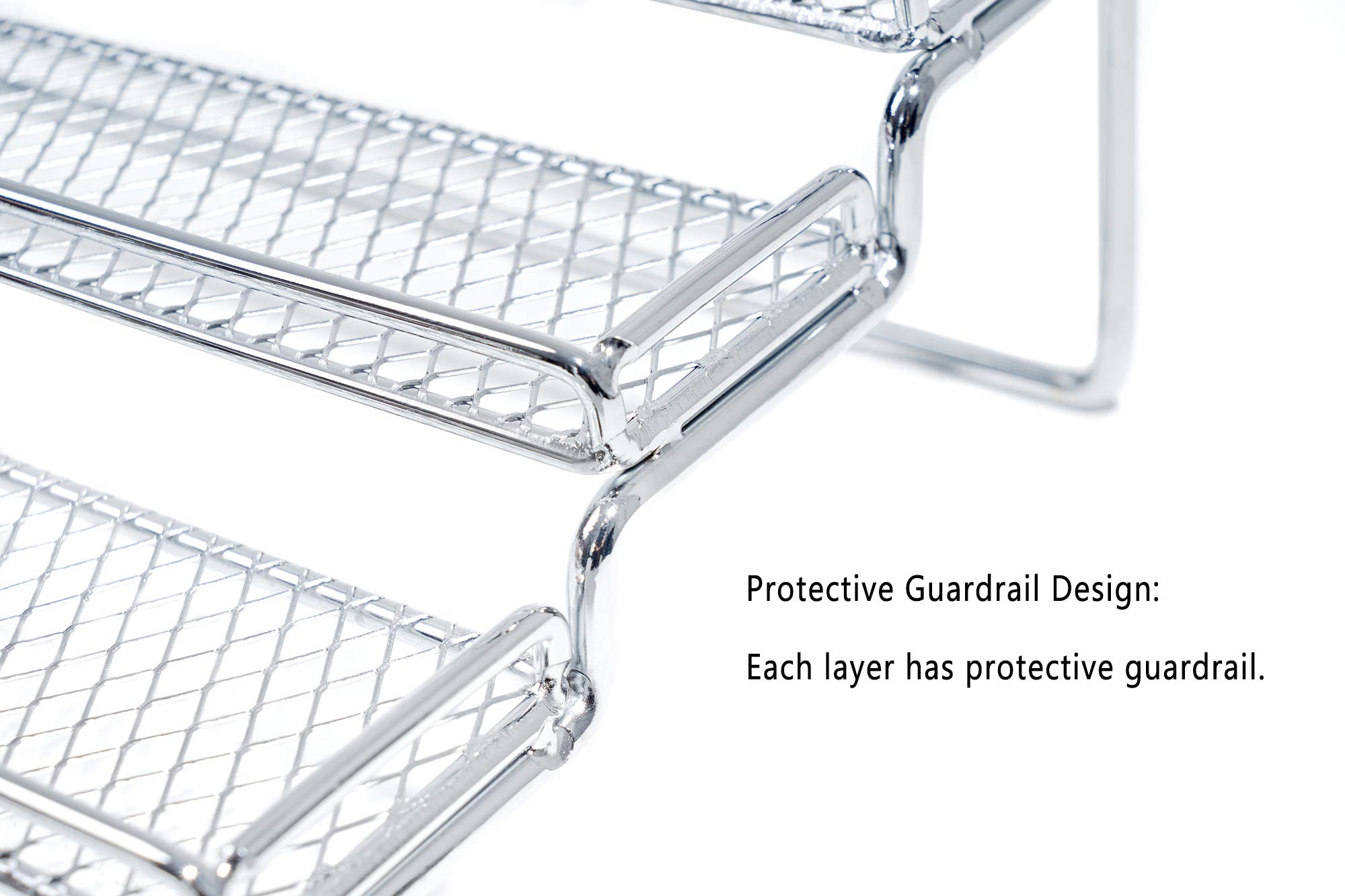 MEIQIHOME guardrail-spice-rack close-up showing raised edges to prevent spills on counters.