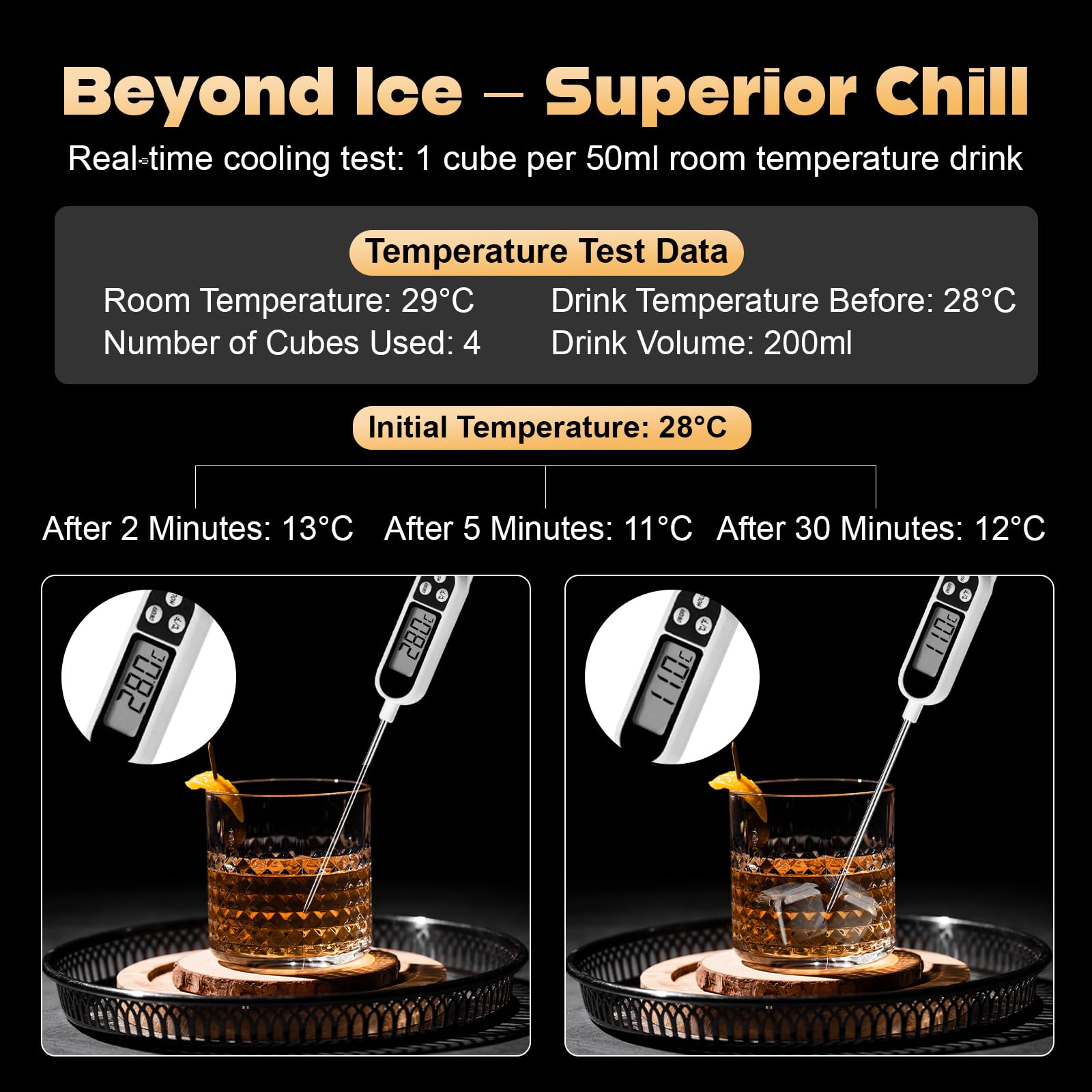 Meixingtom premium stainless steel ice cubes pack for sleek entertaining.
