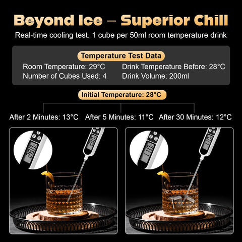 Meixingtom premium stainless steel ice cubes pack for sleek entertaining.