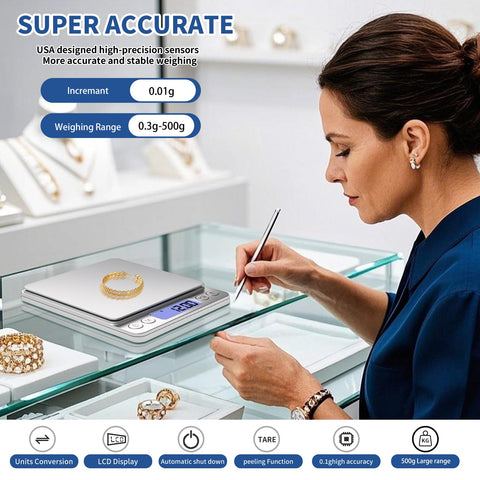 MEIYA gram scale tare function makes container weighing easy