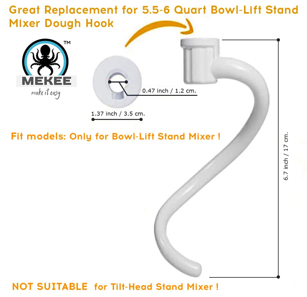 MEKEE spiral hook with non-stick coating reduces sticking and eases cleanup.