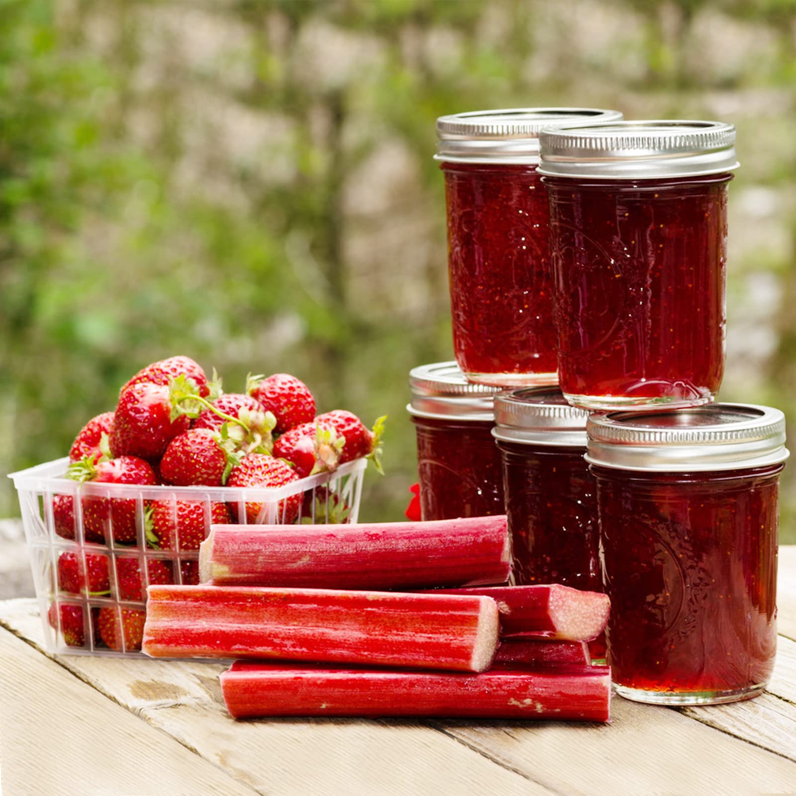 Melcars 6-pack mason jars suitable for jams, sauces, and pickles