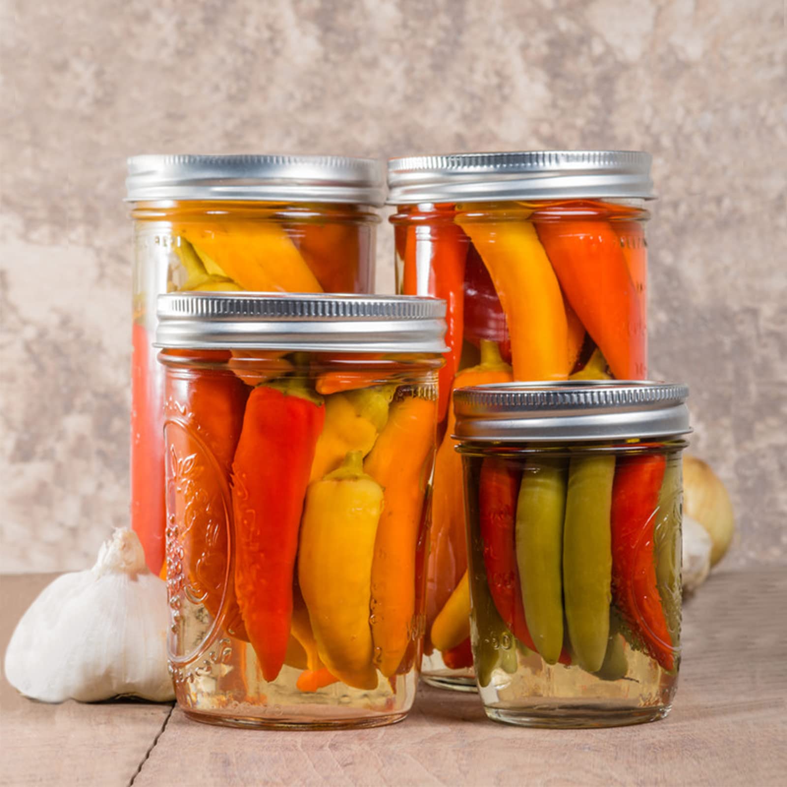 Clear Melcars glass jar showing colorful contents inside