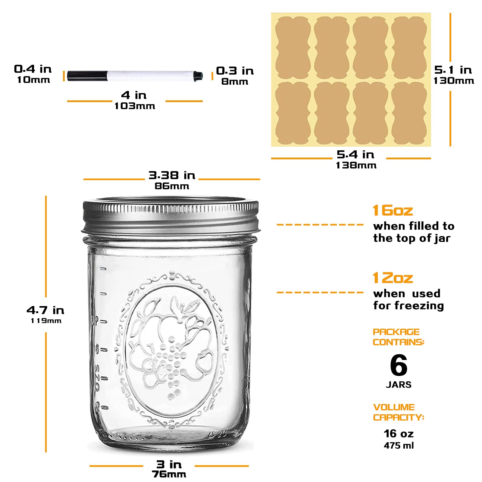 Close-up of Melcars mason jar lids and bands for airtight sealing