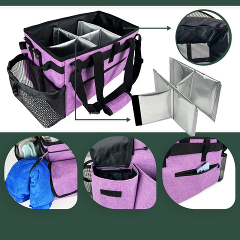MELINON cleaning caddy durable nylon base resists wear and moisture.