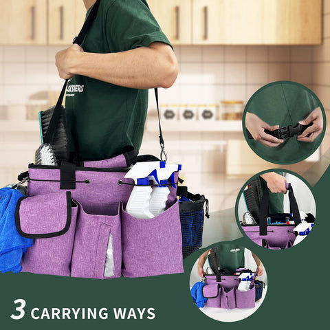 MELINON caddy side pockets and dispenser provide quick access to essentials.