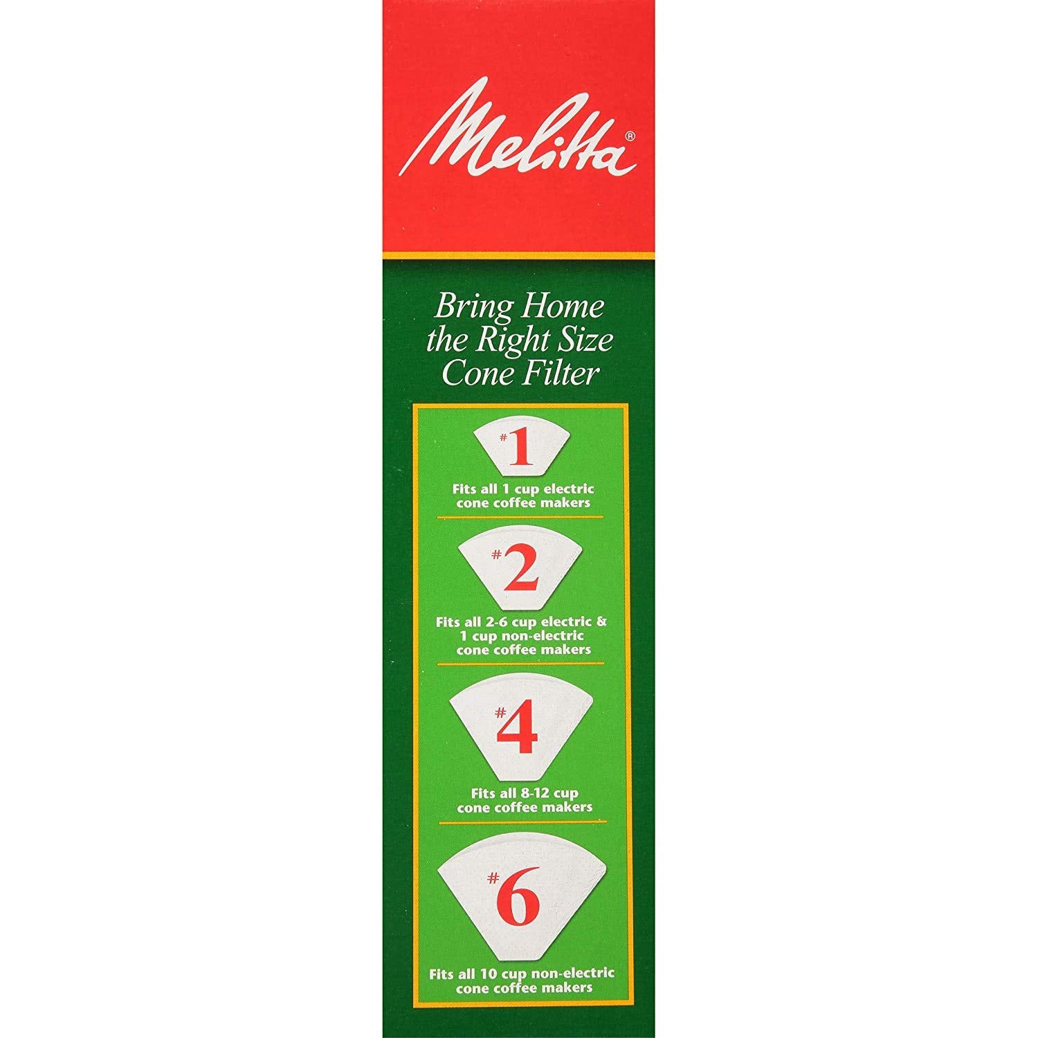 Melitta compostable cone filter made from eco-friendly paper