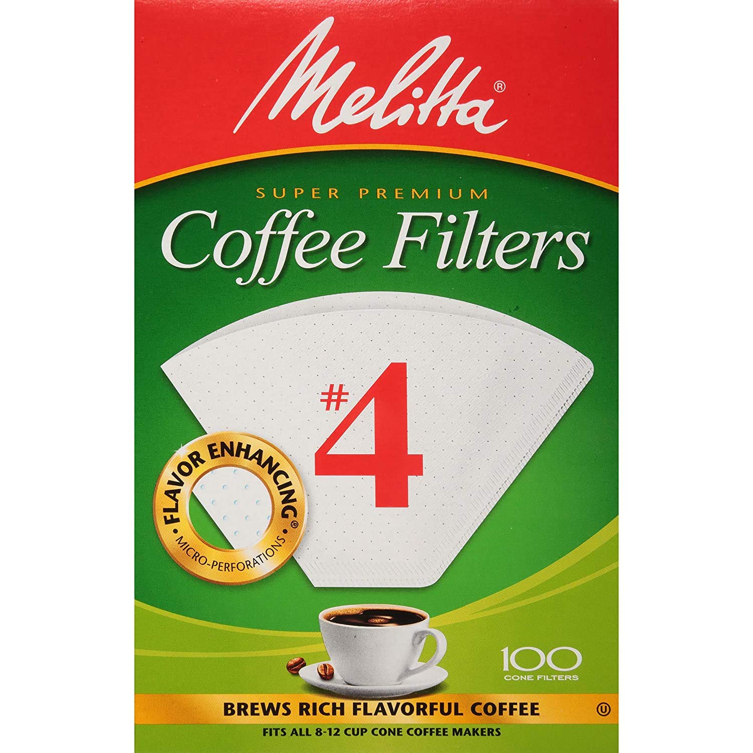 Melitta cone coffee filter white 4 100 count for clean extraction
