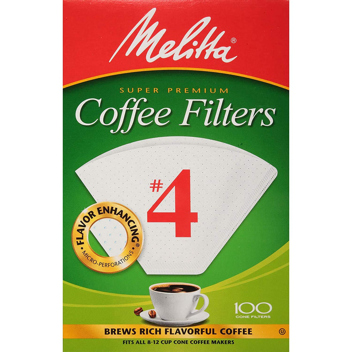 Melitta cone coffee filter white 4 100 count for clean extraction