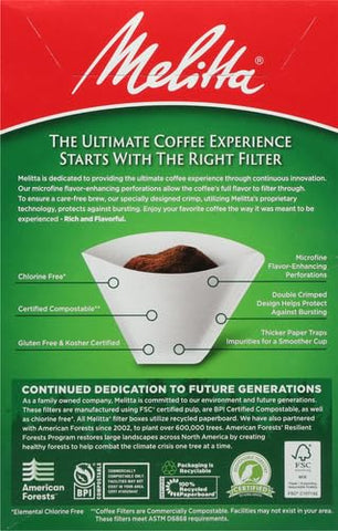Melitta double crimp design prevents bursting during brewing