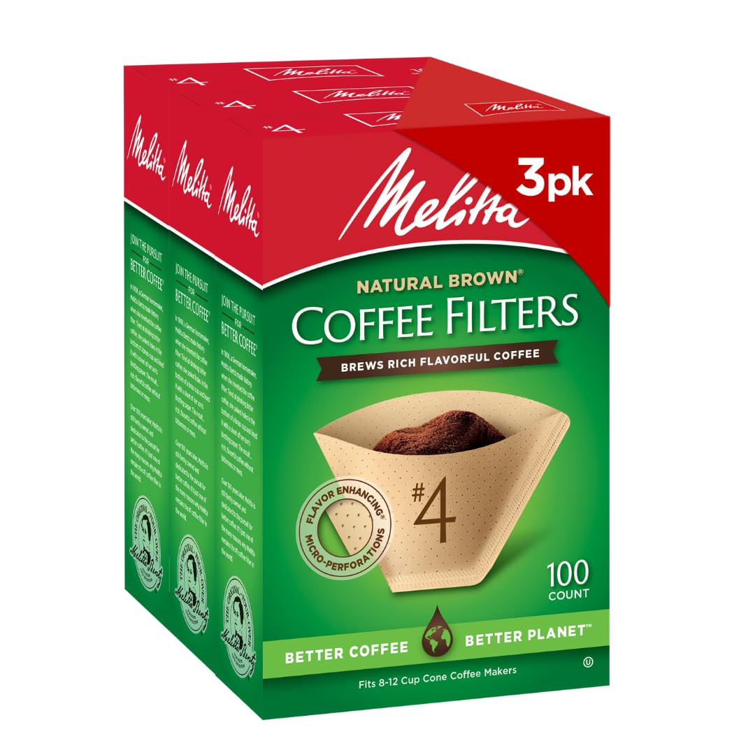 Melitta four-cone filter natural brown for 8-12 cup brews