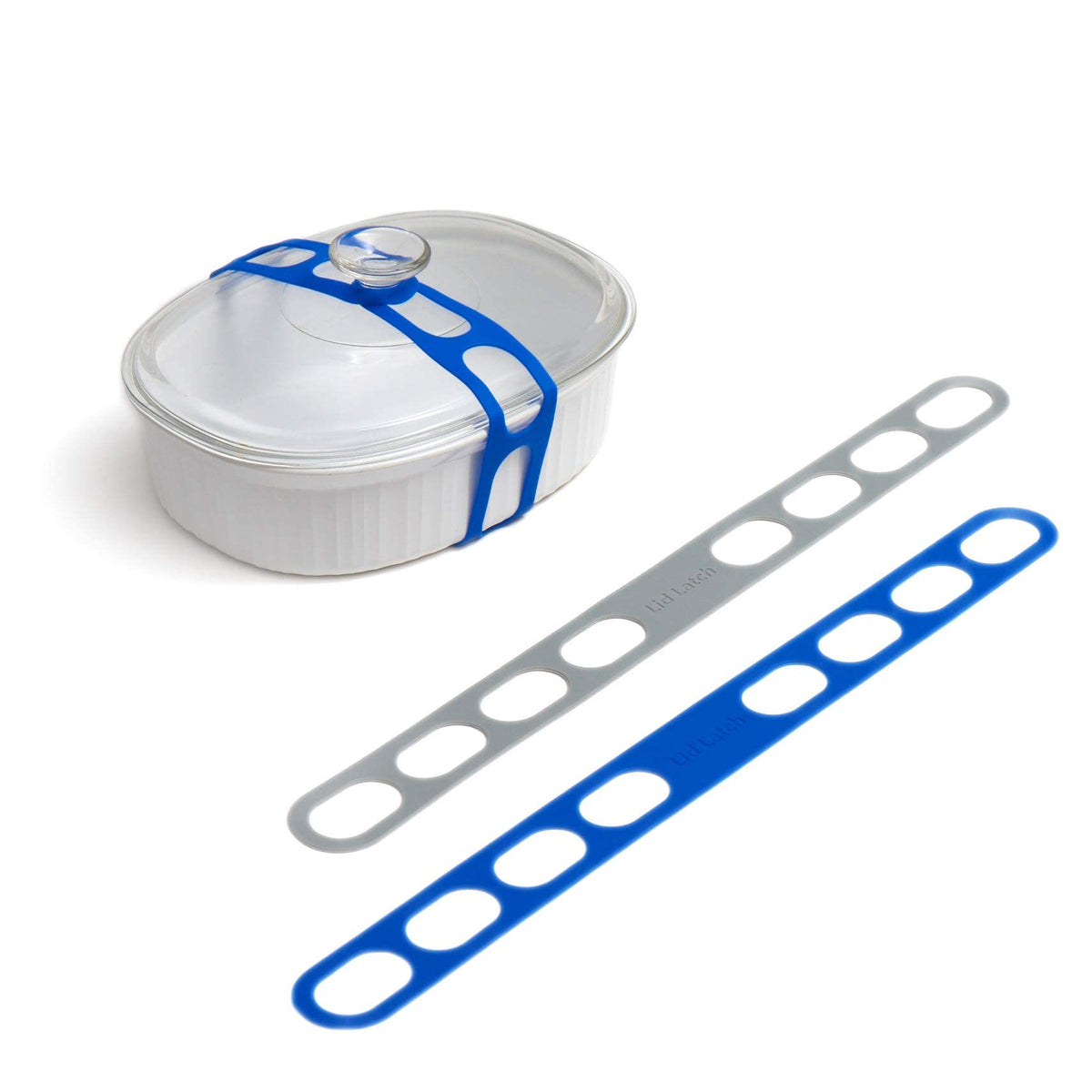 Mella Lid Latch secures a crockpot lid for spill-free travel