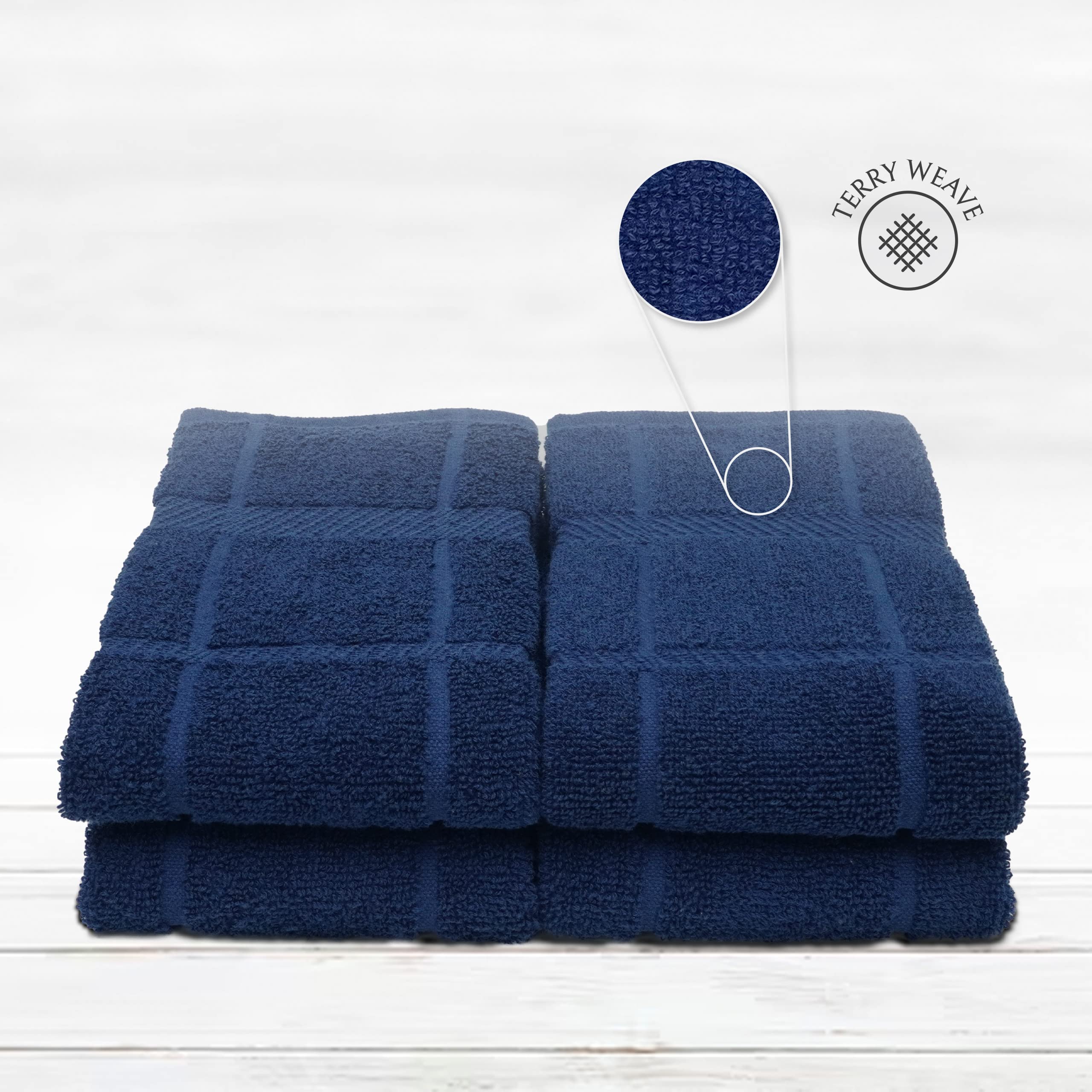 Mellow Buff dish towel pack navy plain set, versatile for drying and dishwashing