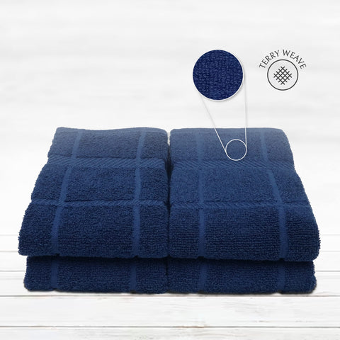 Mellow Buff dish towel pack navy plain set, versatile for drying and dishwashing