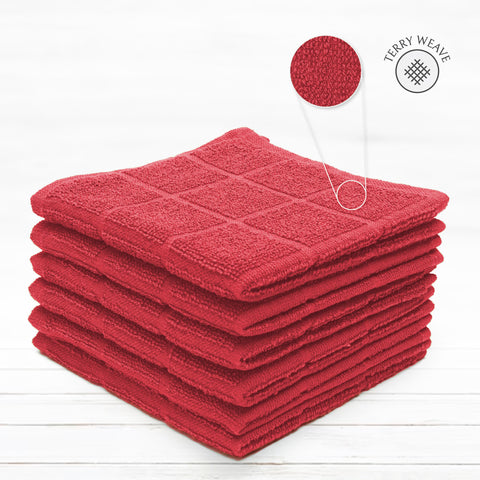 Mellow Buff red dish cloth pack 6 for reusable, eco-friendly kitchen routines.