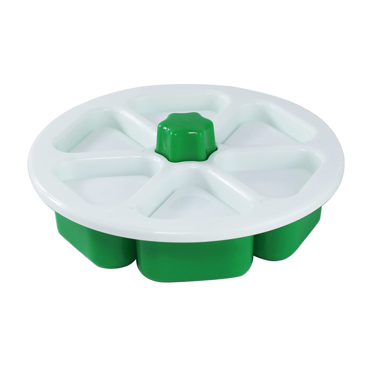 Melostu 6-cavity triangle sushi mold — front view with six neat rice balls.