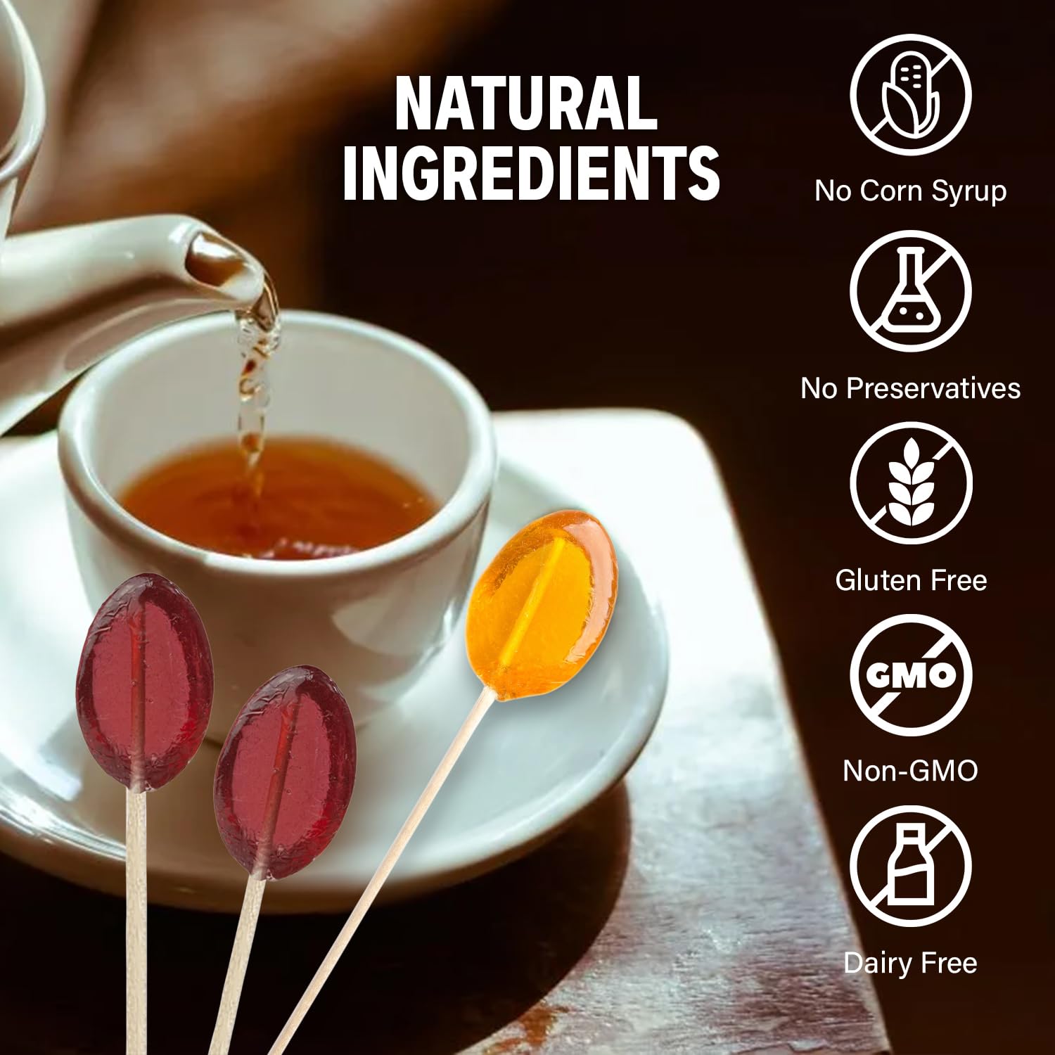 Spoons dissolve smoothly into hot tea for natural sweetness