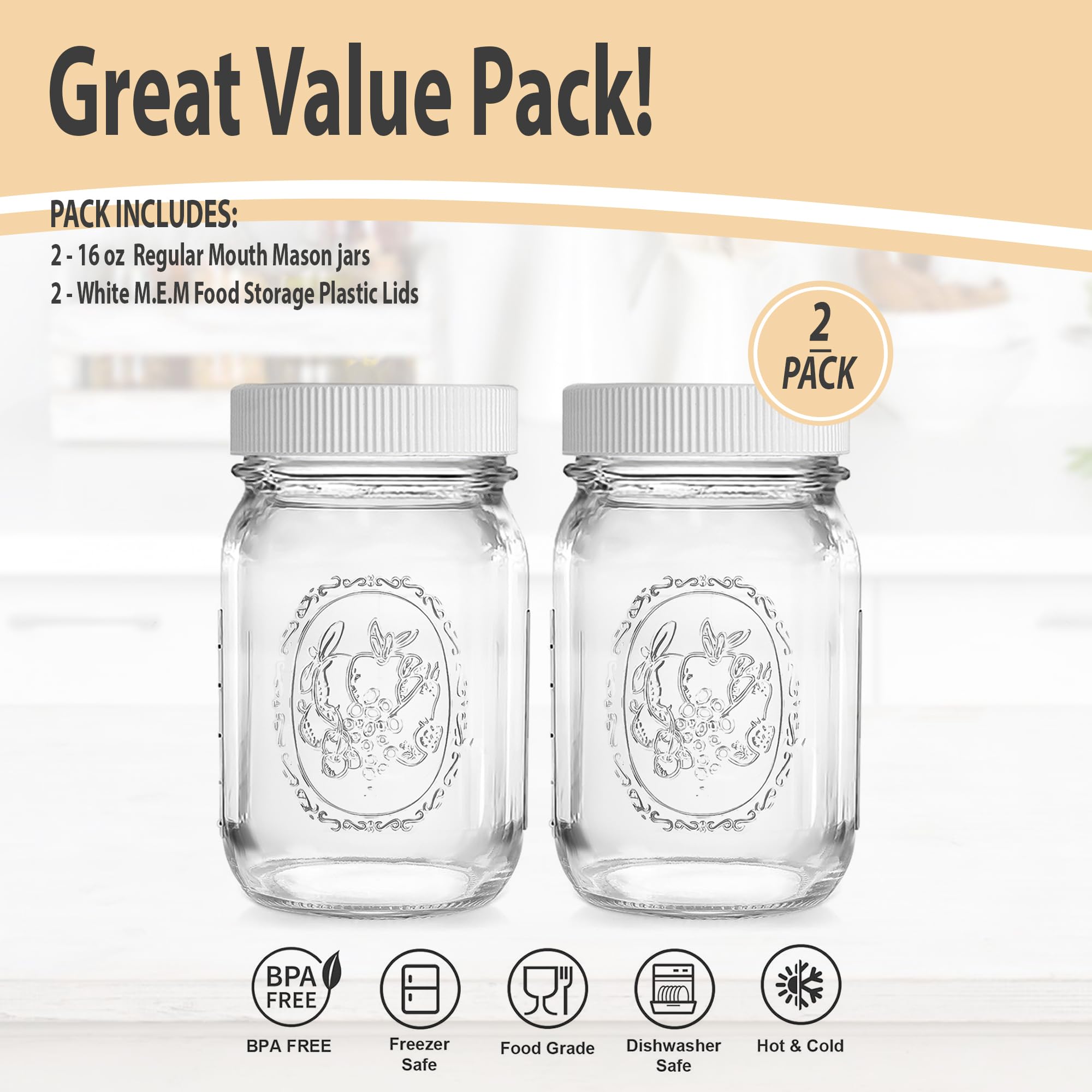 MEM WORLDSHOP leak-proof sealing rings ensuring airtight freshness for preserved goods.