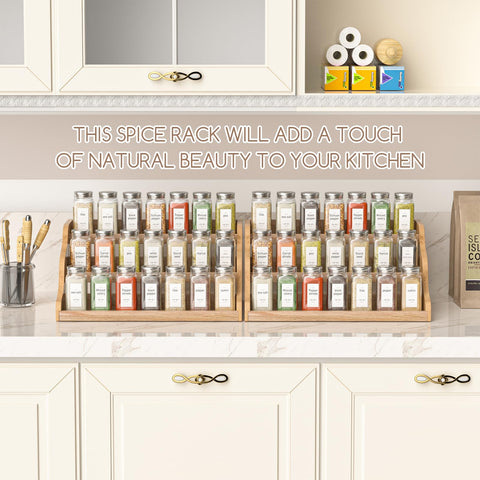 Memanque tiered storage keeps small jars tidy and easy to identify.