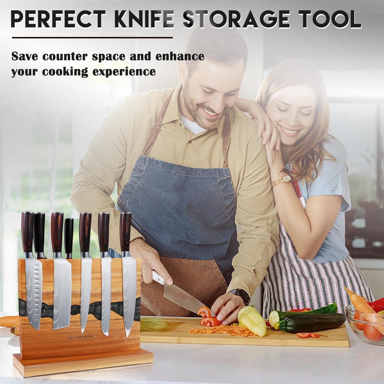 MEN WITH THE POT on a modern kitchen counter for everyday use