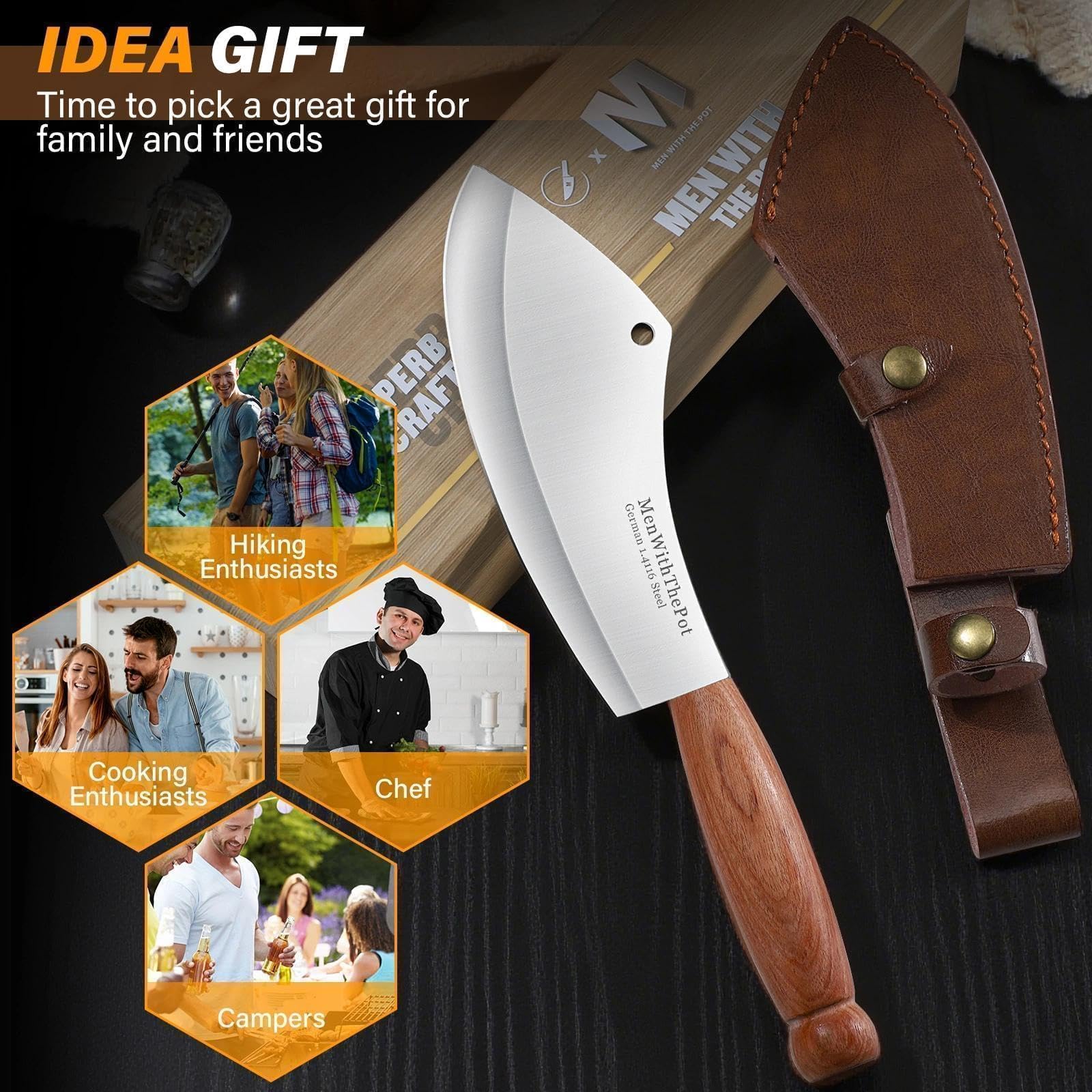MEN WITH THE POT gift-ready packaging for a kitchen or camping lover