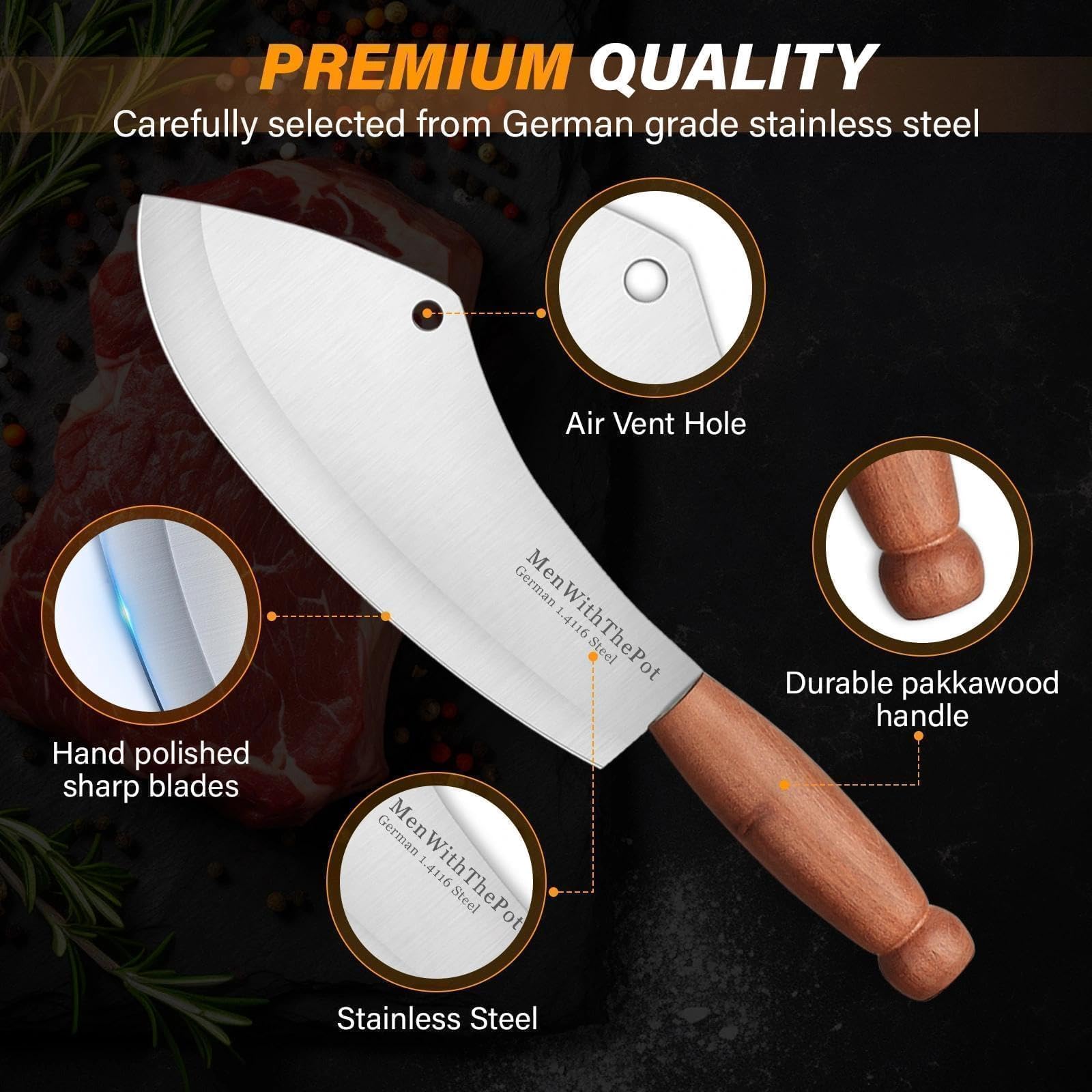 MEN WITH THE POT leather sheath protects blade during transport