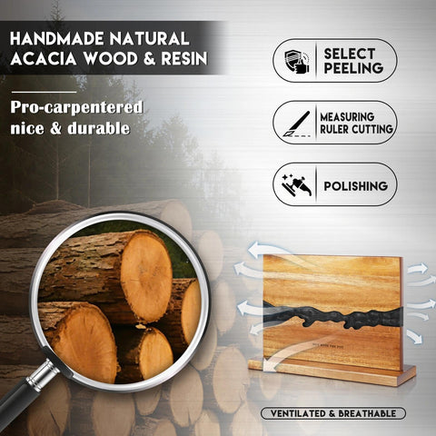 MEN WITH THE POT wood and black epoxy finish with warm texture