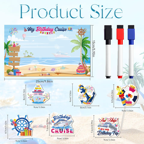 MENIFEND magnets with pens highlight customizable messages for personalized birthday moments at sea