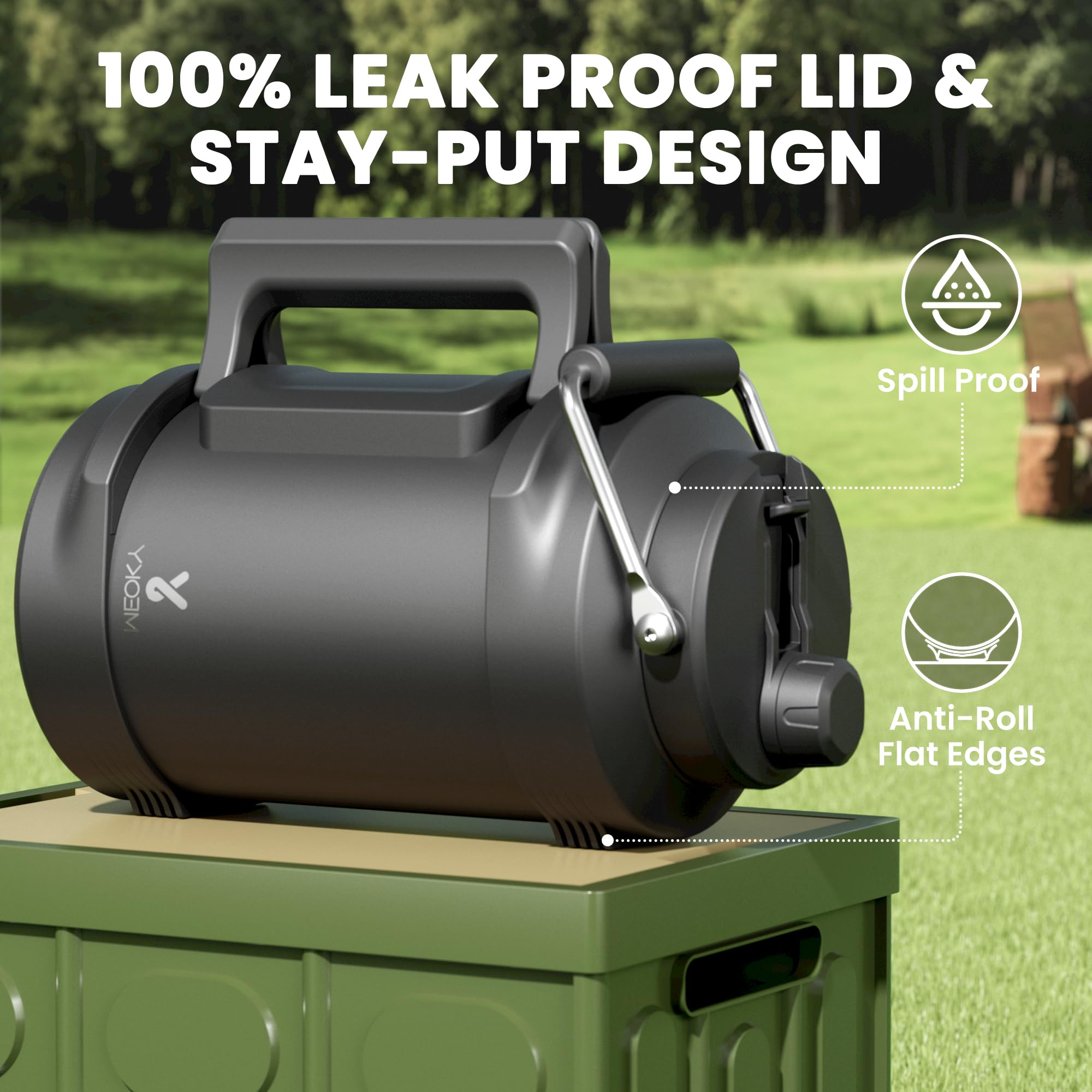 Triple-wall insulation keeps beverages cold for 48 hours on Meoky