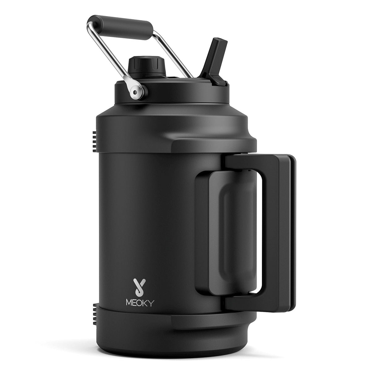 Meoky 128 oz bottle with top handle for easy hiking carry